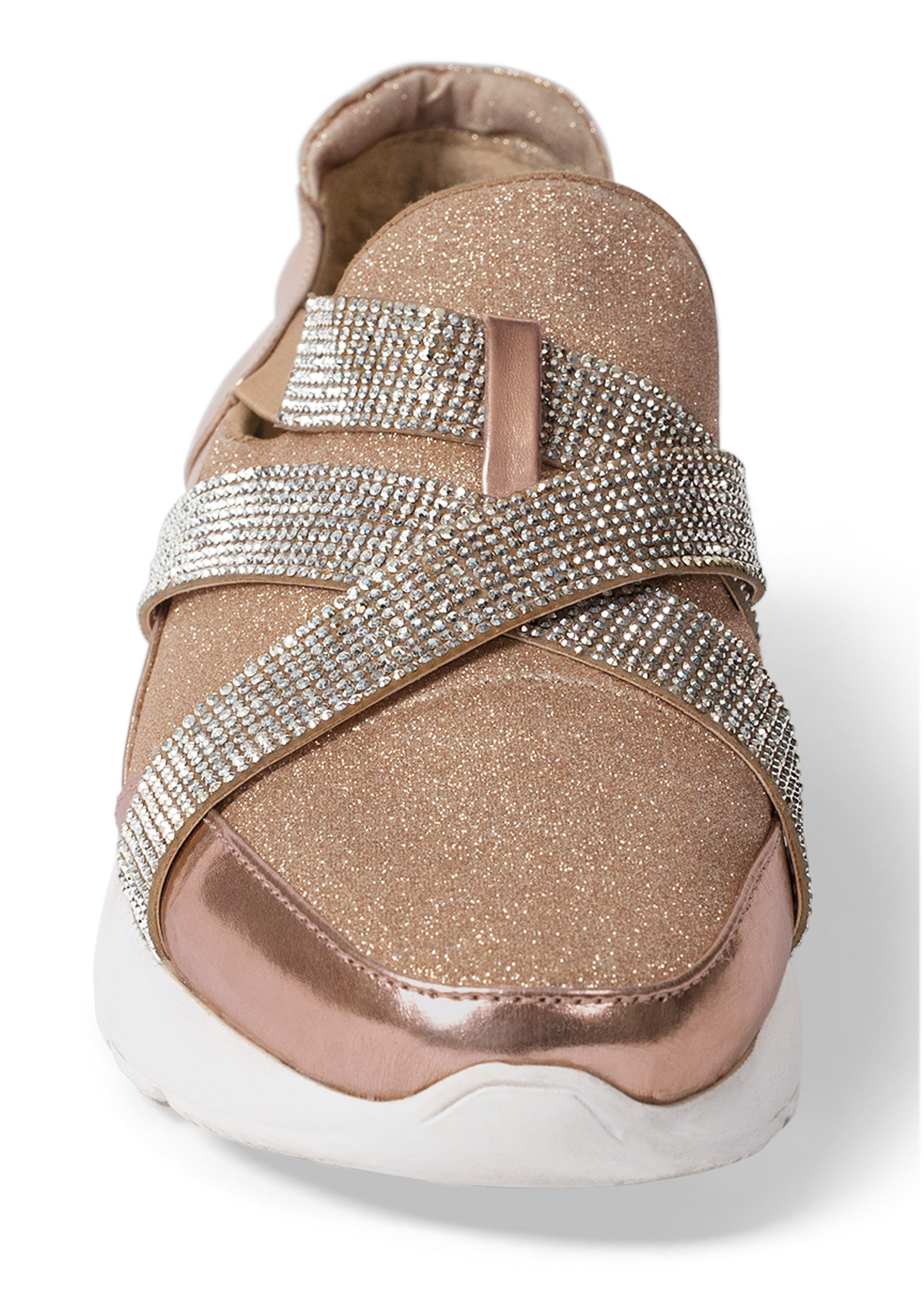 gold glitter wedge sneakers