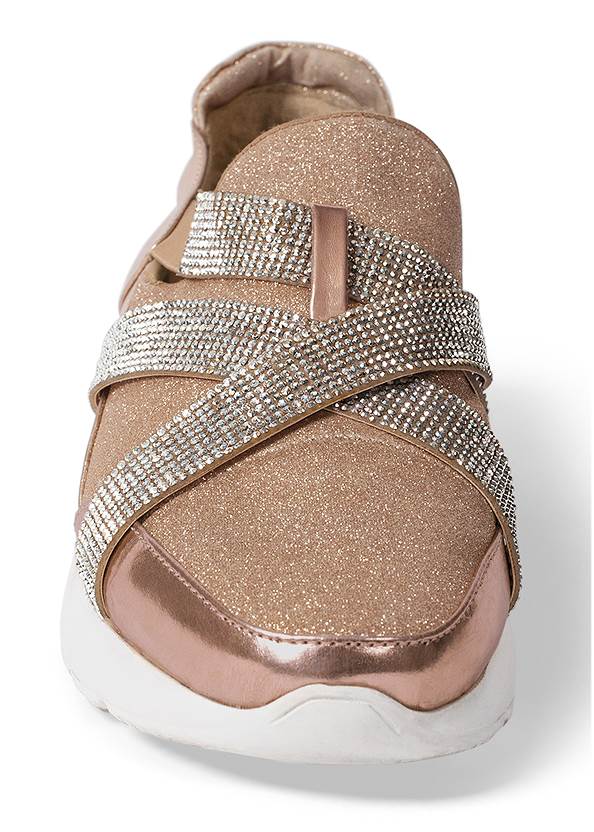 Shoe series front view Glitter Wedge Sneakers