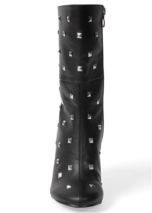 Shoe series front view Faux-Suede Studded Boots