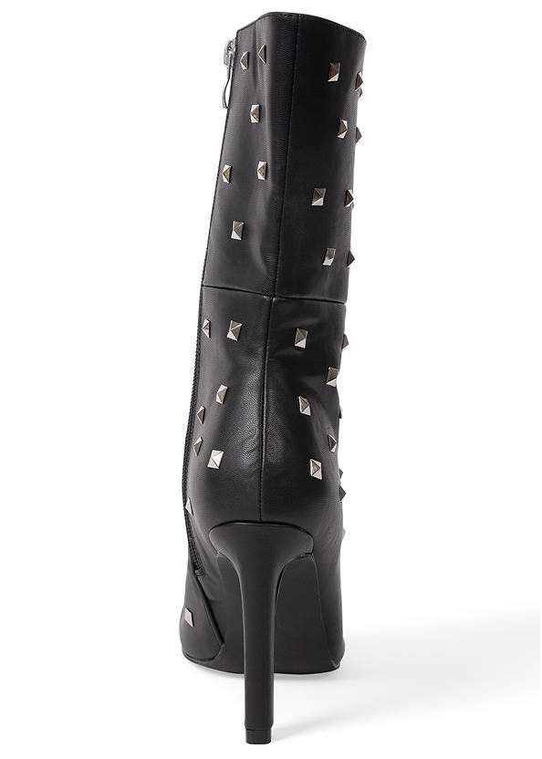 Shoe series back view Faux-Suede Studded Boots