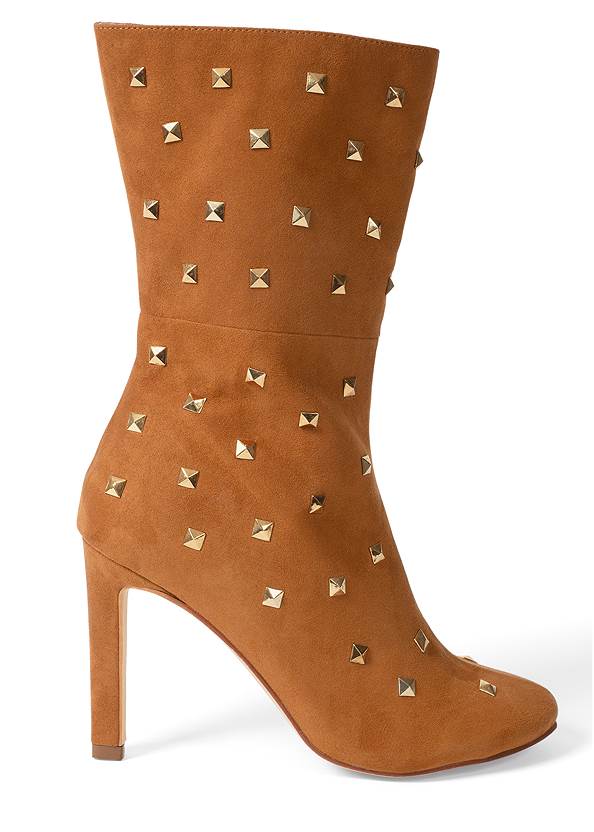 Shoe series side view Faux-Suede Studded Boots