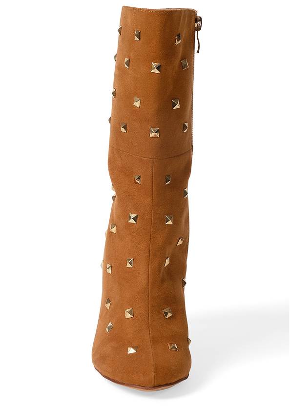 Shoe series front view Faux-Suede Studded Boots