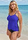 Front view Slimming Draped One-Piece