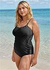 Front View Slimming Draped One-Piece