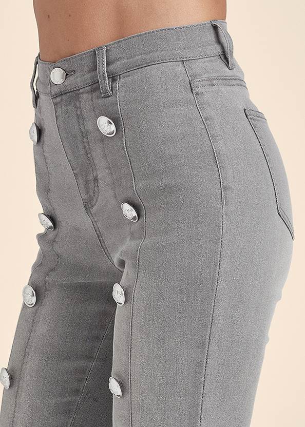 Detail side view Button Detail Skinny Jeans