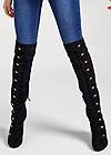 Detail front view Lace-Up Heeled Boots