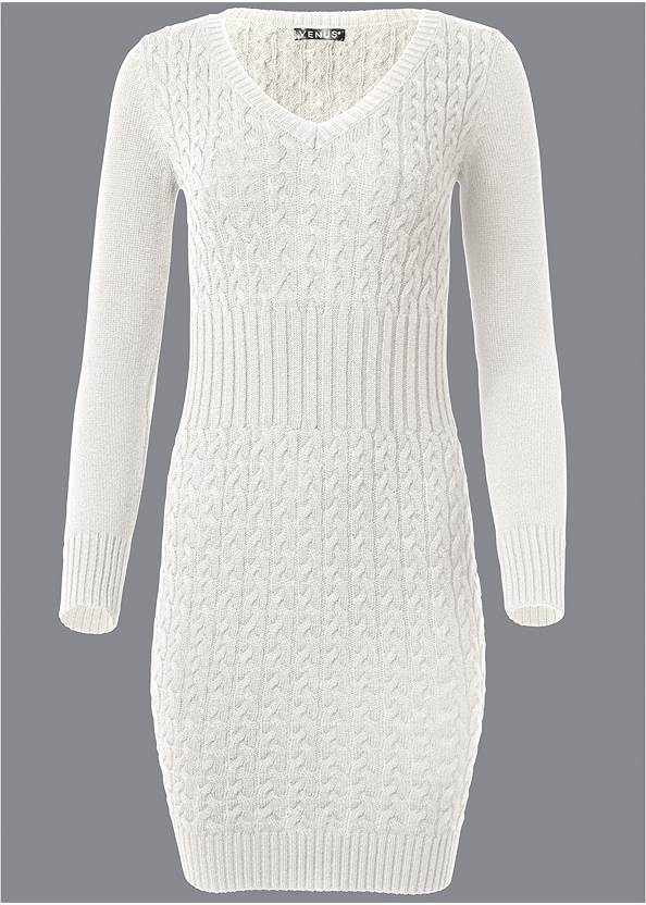 Ghost with background  view Cable Knit Sweater Dress