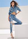 Front View Triangle Hem Jeans