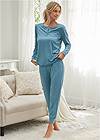 Full front view Henley Pajama Set