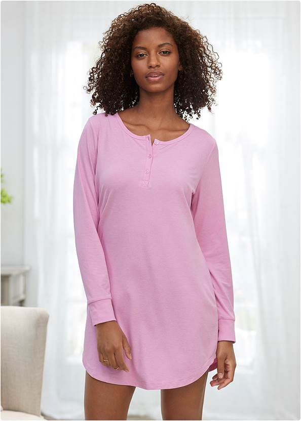 Cropped front view Henley Pajama Shirt