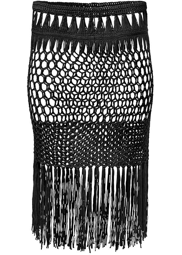 Fringe Mini Skirt in Black | VENUS