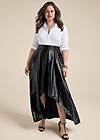 Front View Faux Leather Ballroom Skirt