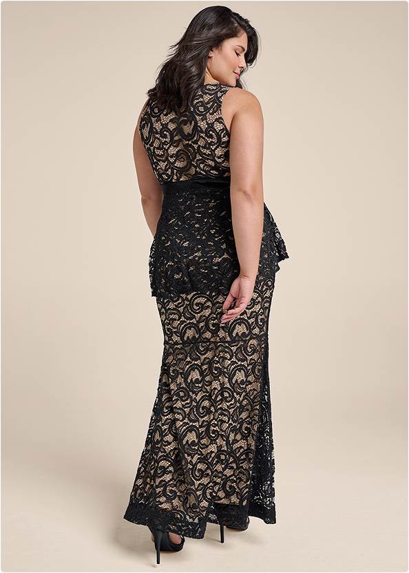 Back View Tiered Lace Gown