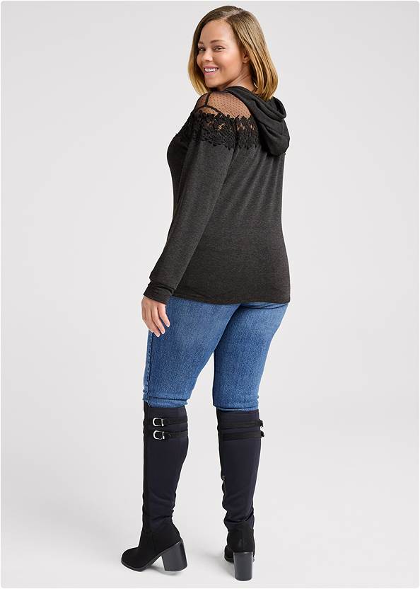 Back View Mesh And Lace Sweatshirt
