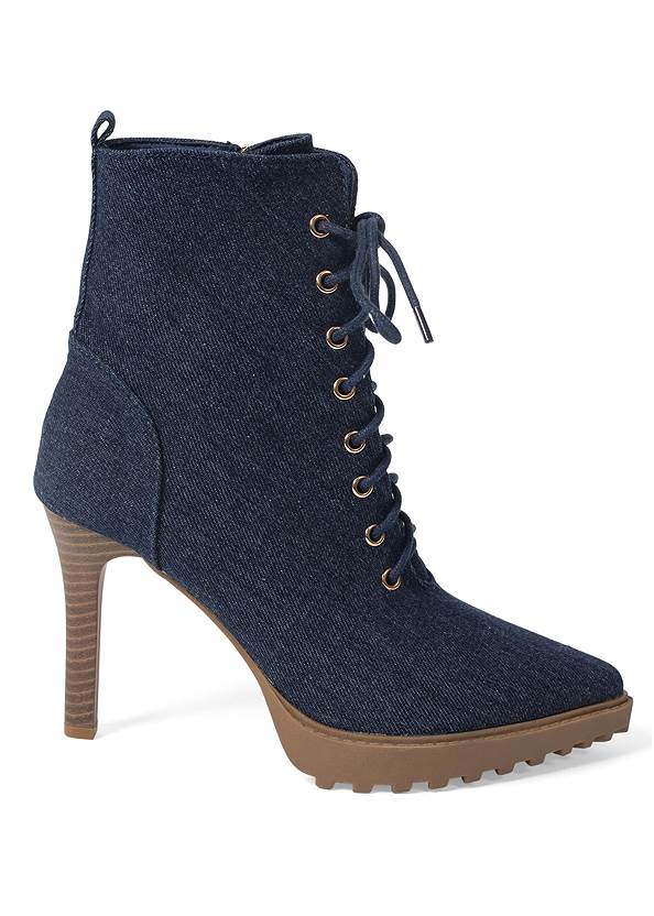 Alternate View Pointy Toe Lace-Up Booties