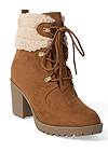 Shoe series 40° view Sherpa Lace-Up Booties
