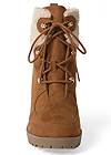 Shoe series front view Sherpa Lace-Up Booties