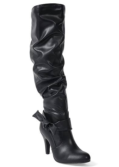 Slouchy High Heel Bow Boots