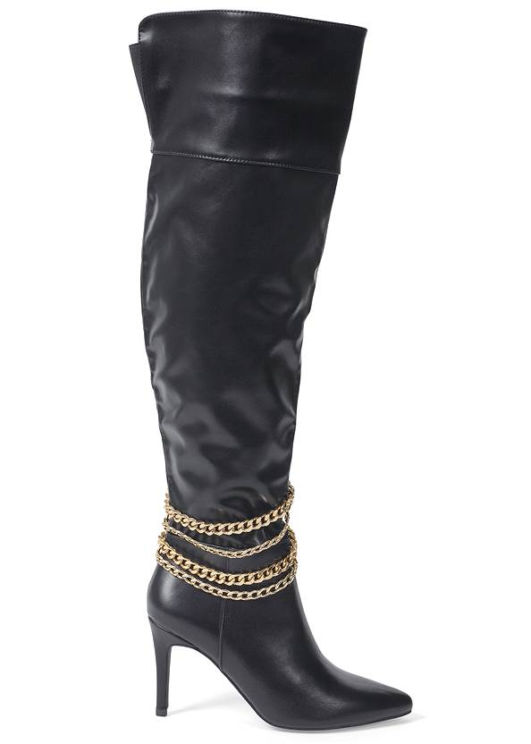 Shoe series side view Chain High Heel Boots