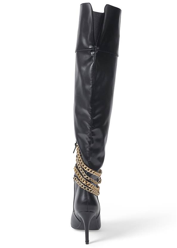 Shoe series back view Chain High Heel Boots