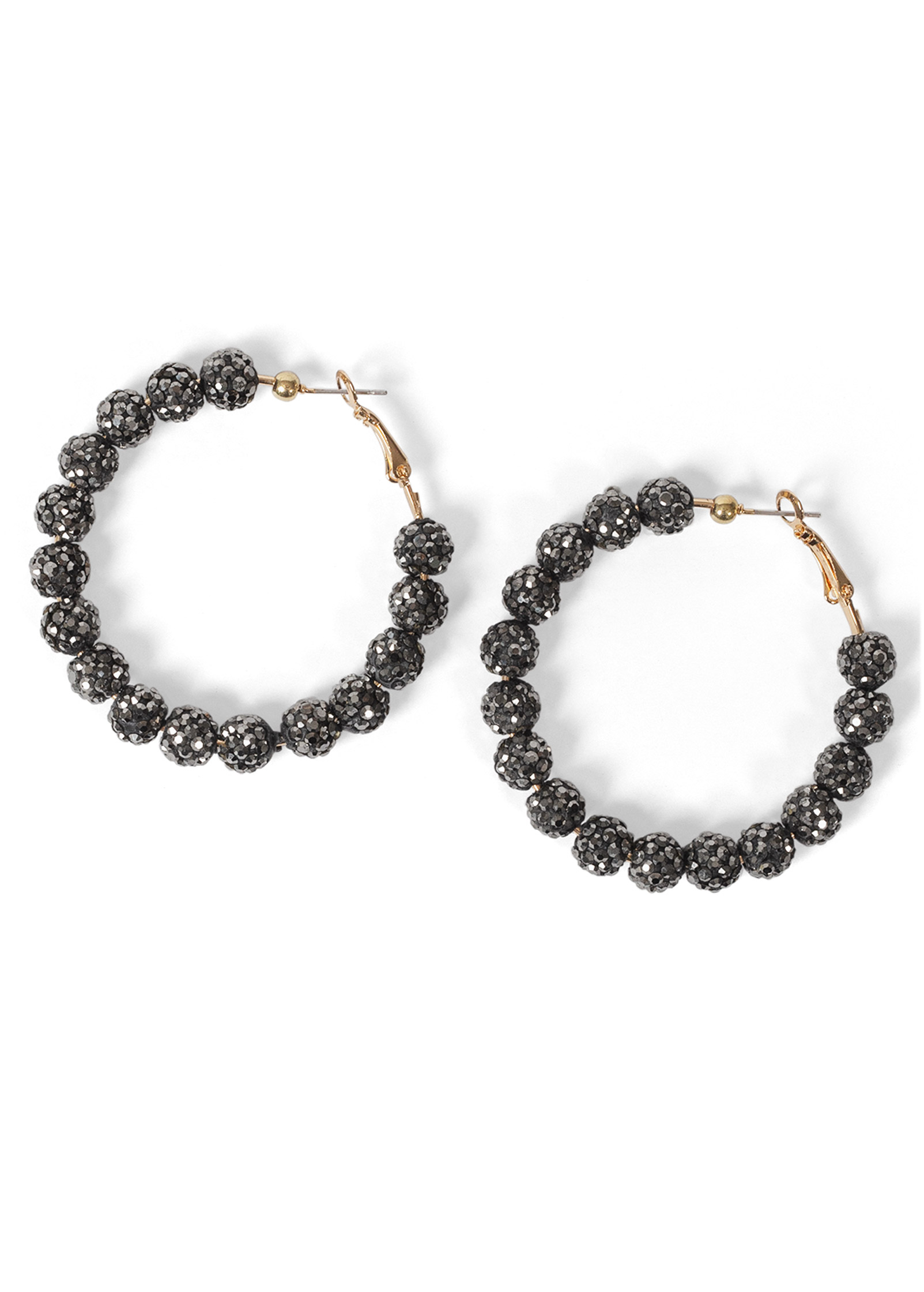 black sparkly hoops