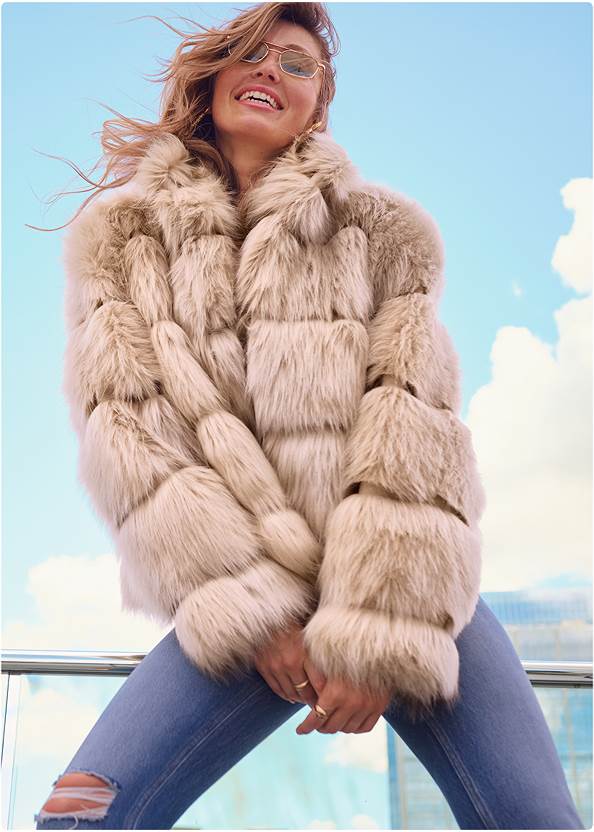 Luxe Tiered Faux Fur Coat,Hi-Def High-Neck Bodysuit,Basic Cami Two Pack,New Vintage Wide Leg Jeans,New Vintage Split Hem Jeans,Croc Faux-Leather Boots,Western Block Heel Booties,Quilted Chain Handbag
