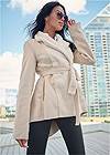 Full front view Reversible Faux-Sherpa Coat