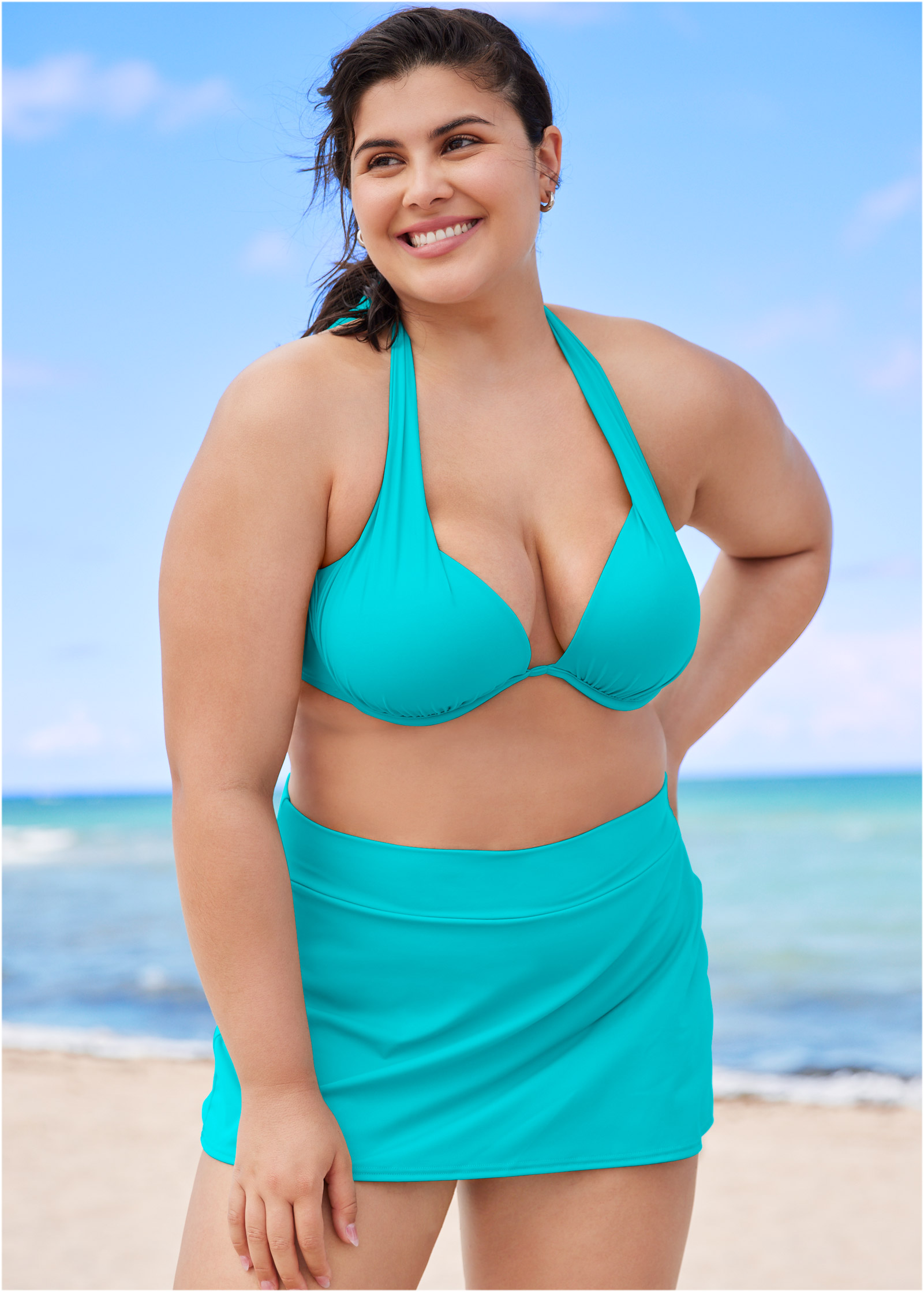 Plus size push hot sale up swim top