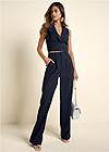 Front View Sleeveless Cropped Suit Set