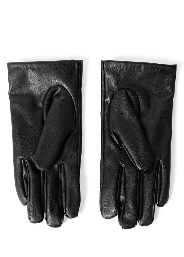 Full front view Faux-Leather Studded Gloves