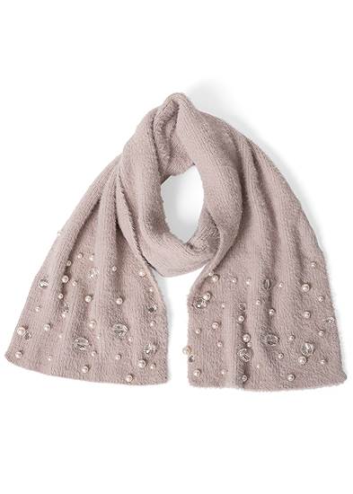 Cozy Pearl-Embellished Scarf