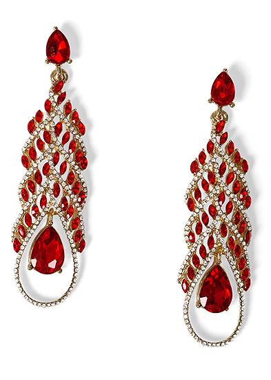 Ruby Embellished Earrings