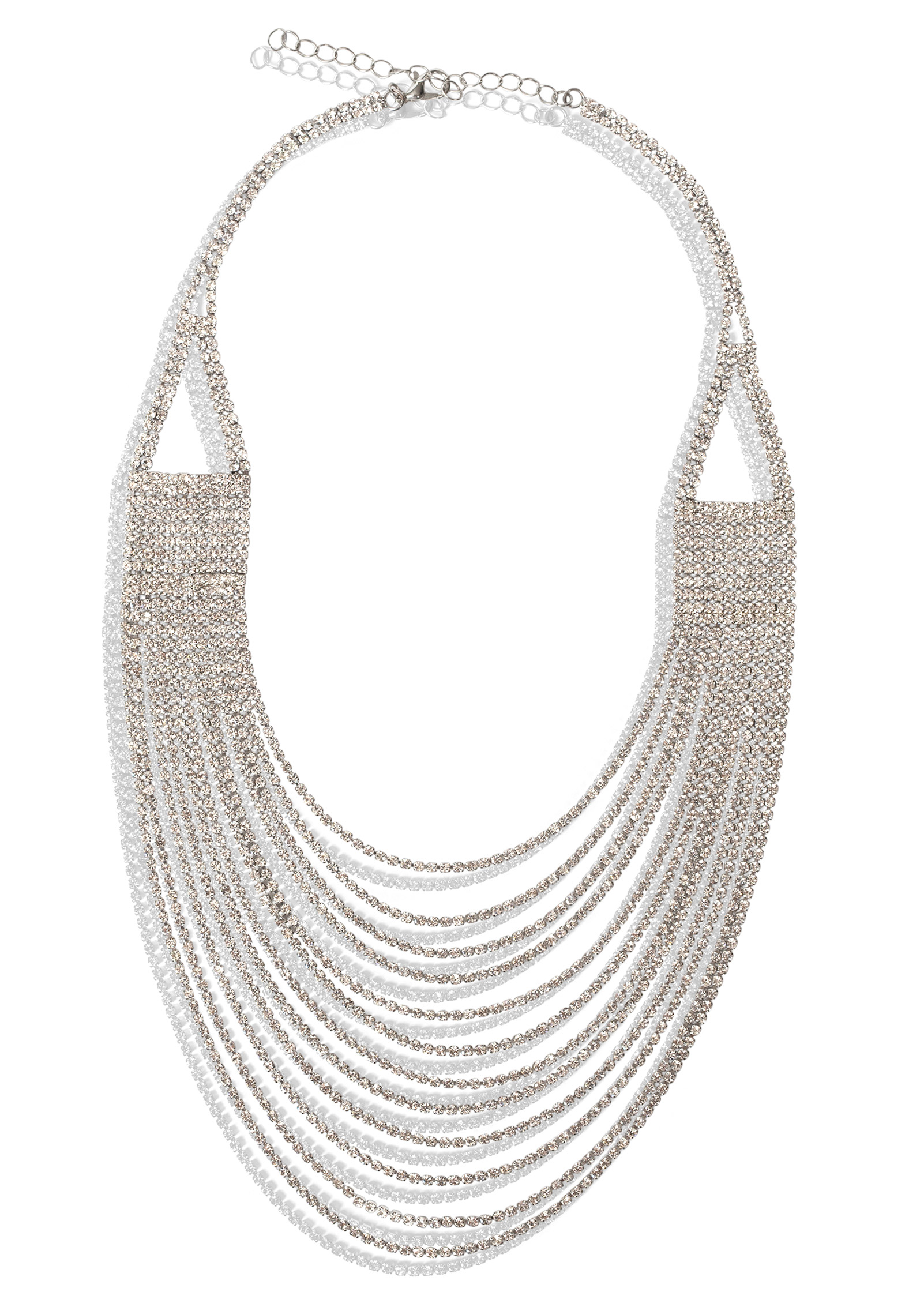 rhinestone layered necklace