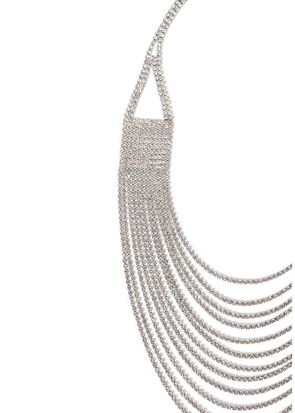 Detail front view Rhinestone Layered Necklace