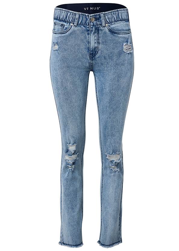 Alternate View Elastic Waist Straight Jeans