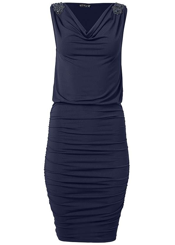 Ghost with background  view Ruched Embellished Bodycon Dress