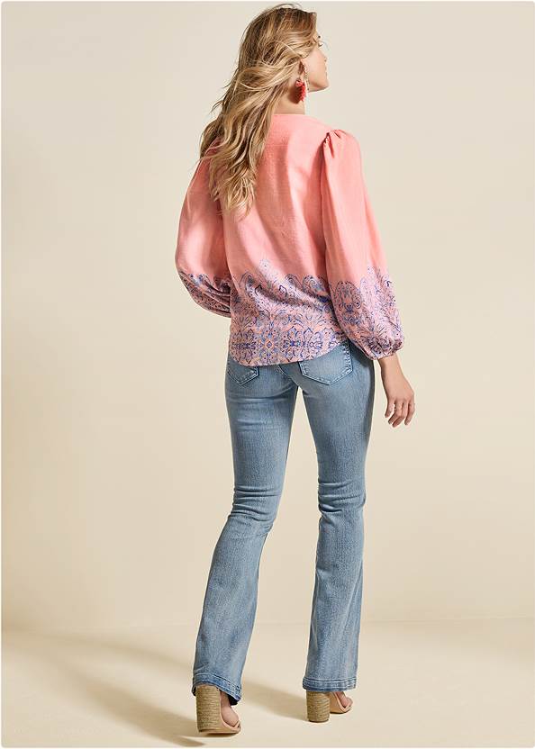 Full back view Ombre Linen Top