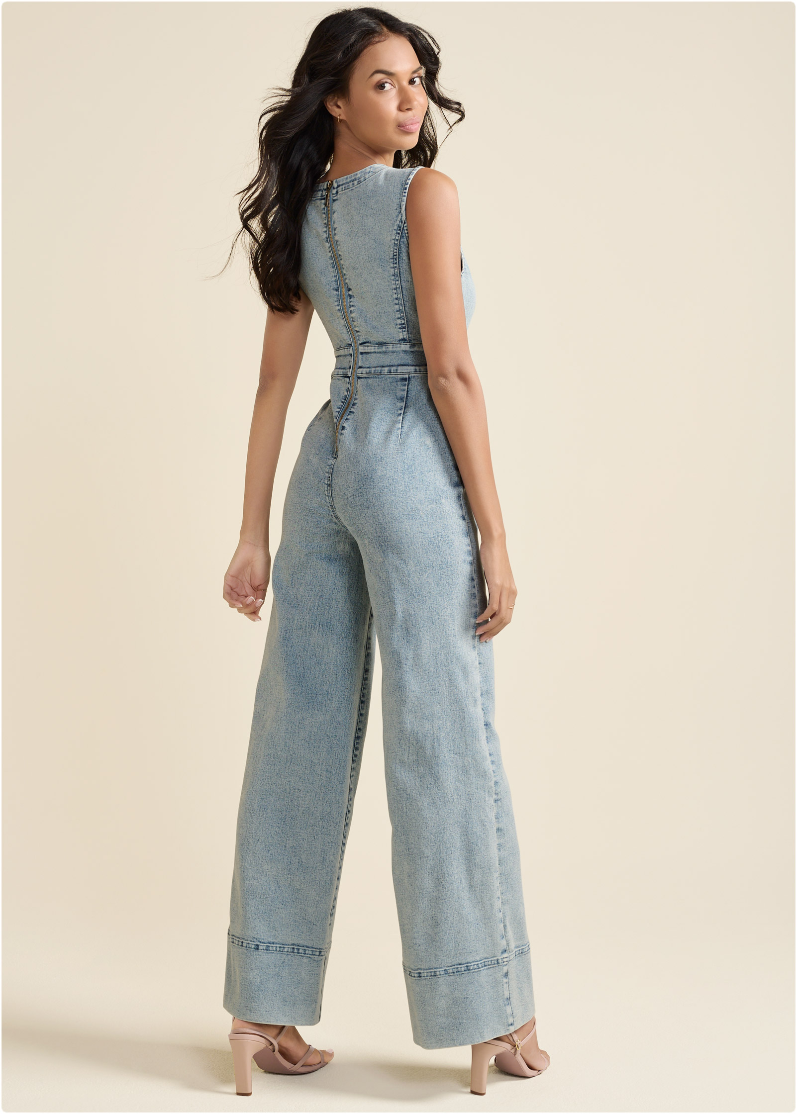 denim jumpsuit stretch