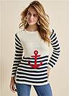 Front View Anchor Crew Neck Sweater