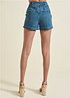 Waist down back view Suiting Denim Mixed Shorts