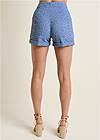 Back View Eyelet Cuffed Button Shorts