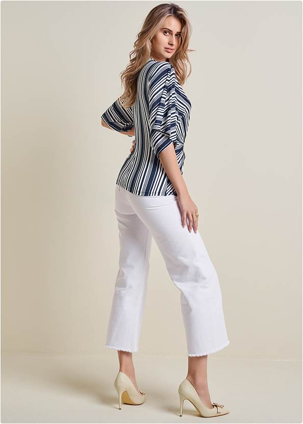 Back View Striped Knotted Top