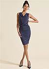 Full front view Ruched Embellished Bodycon Dress
