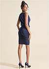 Full back view Ruched Embellished Bodycon Dress