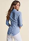 Cropped back view Lace-Up Back Blouse