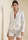 Front View Blazer And Shorts Suit Set