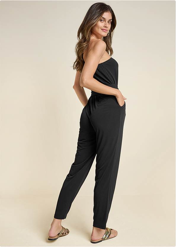 Back View Strapless Casual Jumpsuit