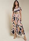 Front View Abstract Print Maxi Dress