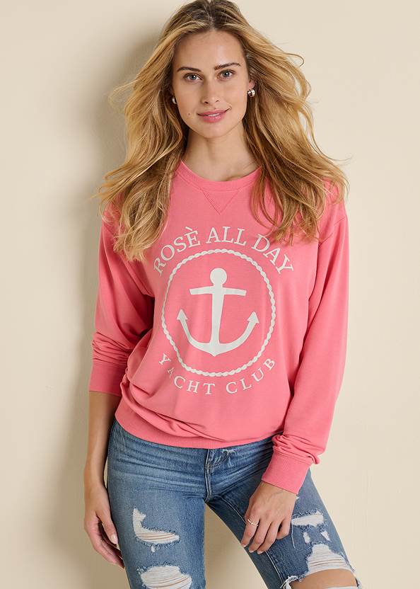 Cropped Front View Rose All Day Sweatshirt
