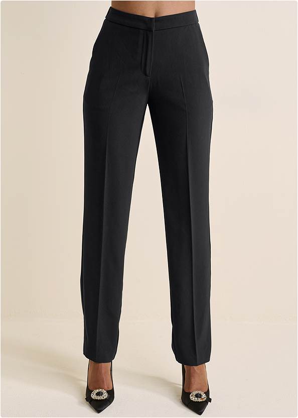 Alternate View High-Rise Straight Trousers